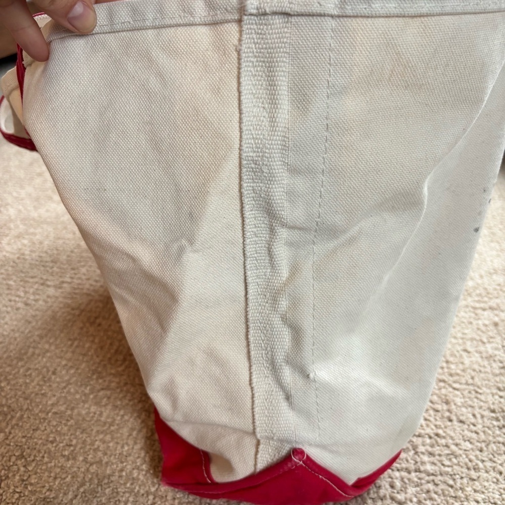 🎈Vintage LL Bean Red and White Canvas Boat and Tote Bag - Picture 9 of 9